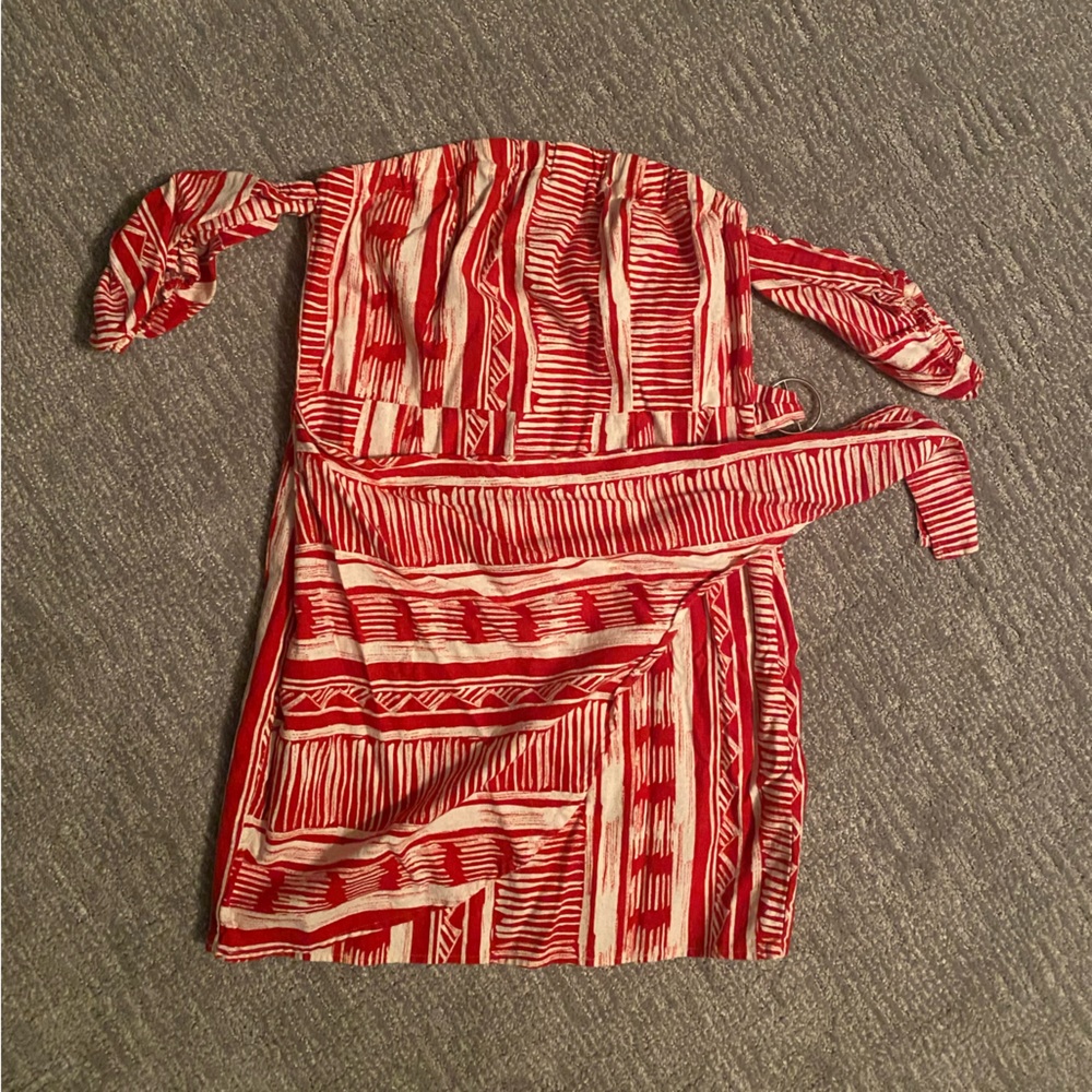 Red tribal print mini dress worn once